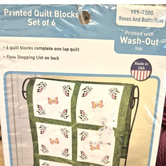 Janlynn Printed Quilt BLocks for embroidery--set of 6-NIB - Picture 1 of 3